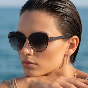 Черные женские солнцезащитные очки GRESSO Elizabeth, бабочка, изготовленные из титана, с поляризационными линзами Zeiss