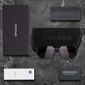 Безоправные солнцезащитные очки GRESSO Los Angeles, изготовленные из титана, с поляризационными линзами Zeiss