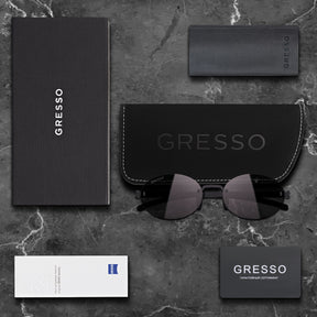 Безоправные солнцезащитные очки GRESSO Palo Alto, овальные, изготовленные из титана, с поляризационными линзами Zeiss