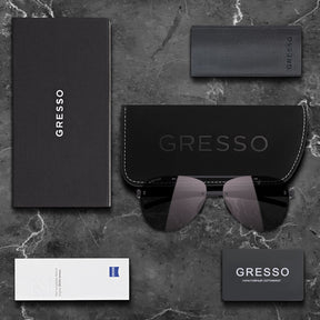 Безоправные солнцезащитные очки GRESSO St-Tropez, авиаторы, изготовленные из титана, с поляризационными линзами Zeiss